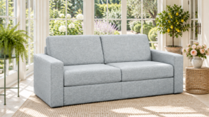 Canapé convertible Jungle en tissu Denver, vue de trois-quarts