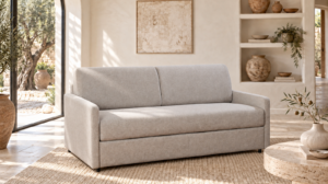 Canapé convertible Maquis en tissu Twist, vue de profil