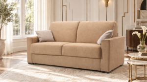Canapé convertible Kaa en tissu Crown, vue de profil