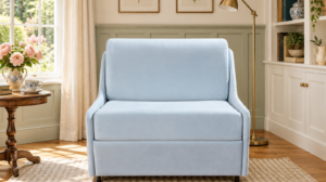 Fauteuil convertible Nature en tissu Enjoy, vue de face