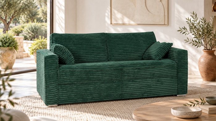 Canapé convertible Mowgli en tissu Ambience, vue de face