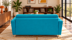 Canapé convertible Musa en tissu Twist, vue de dos