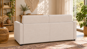 Canapé convertible Platane en tissu Twist, vue de dos