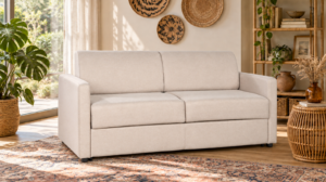 Canapé convertible Platane en tissu Twist, vue de face