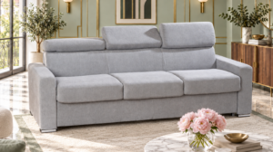 Canapé convertible Equateur en tissu Aston, vue de profil