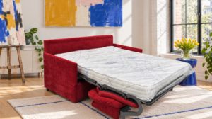 Canapé convertible Java matelas 20 cm en tissu Midwest, ouvert en lit