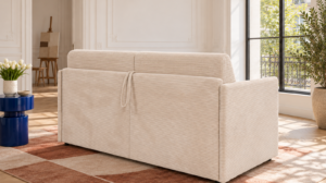 Canapé convertible Yara en tissu Zoom, vue de dos